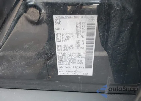 2019 Nissan Rogue Sl from USA, damaged, VIN 5N1AT2MV9KC830843